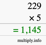 How to calculate 229 times 5 using long multiplication How to calculate 229 times 5 using long multiplication