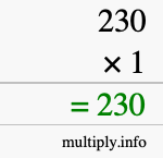 How to calculate 230 times 1 using long multiplication