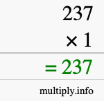 How to calculate 237 times 1 using long multiplication