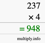How to calculate 237 times 4 using long multiplication How to calculate 237 times 4 using long multiplication