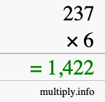 How to calculate 237 times 6 using long multiplication How to calculate 237 times 6 using long multiplication
