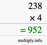How to calculate 238 times 4 using long multiplication How to calculate 238 times 4 using long multiplication