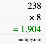 How to calculate 238 times 8 using long multiplication How to calculate 238 times 8 using long multiplication