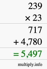 How to calculate 239 times 23 using long multiplication How to calculate 239 times 23 using long multiplication