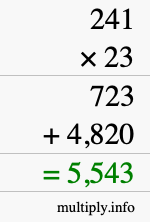 How to calculate 241 times 23 using long multiplication How to calculate 241 times 23 using long multiplication