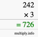 How to calculate 242 times 3 using long multiplication How to calculate 242 times 3 using long multiplication