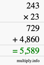 How to calculate 243 times 23 using long multiplication How to calculate 243 times 23 using long multiplication