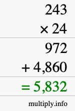 How to calculate 243 times 24 using long multiplication How to calculate 243 times 24 using long multiplication