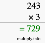 How to calculate 243 times 3 using long multiplication How to calculate 243 times 3 using long multiplication