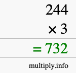 How to calculate 244 times 3 using long multiplication How to calculate 244 times 3 using long multiplication