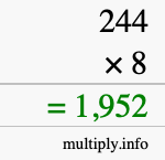 How to calculate 244 times 8 using long multiplication How to calculate 244 times 8 using long multiplication