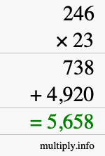 How to calculate 246 times 23 using long multiplication How to calculate 246 times 23 using long multiplication