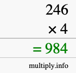 How to calculate 246 times 4 using long multiplication How to calculate 246 times 4 using long multiplication