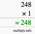 How to calculate 248 times 1 using long multiplication