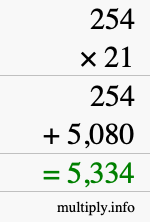 How to calculate 254 times 21 using long multiplication How to calculate 254 times 21 using long multiplication