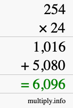 How to calculate 254 times 24 using long multiplication How to calculate 254 times 24 using long multiplication