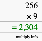 How to calculate 256 times 9 using long multiplication How to calculate 256 times 9 using long multiplication