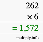 How to calculate 262 times 6 using long multiplication How to calculate 262 times 6 using long multiplication