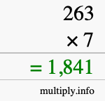 How to calculate 263 times 7 using long multiplication How to calculate 263 times 7 using long multiplication