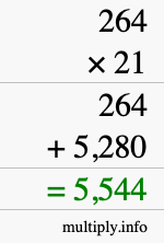 How to calculate 264 times 21 using long multiplication How to calculate 264 times 21 using long multiplication