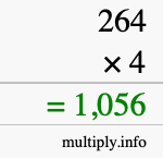 How to calculate 264 times 4 using long multiplication How to calculate 264 times 4 using long multiplication