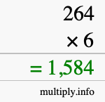 How to calculate 264 times 6 using long multiplication How to calculate 264 times 6 using long multiplication