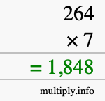 How to calculate 264 times 7 using long multiplication How to calculate 264 times 7 using long multiplication