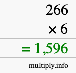 How to calculate 266 times 6 using long multiplication How to calculate 266 times 6 using long multiplication
