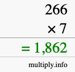 How to calculate 266 times 7 using long multiplication How to calculate 266 times 7 using long multiplication