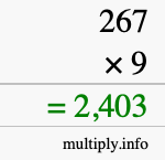 How to calculate 267 times 9 using long multiplication How to calculate 267 times 9 using long multiplication