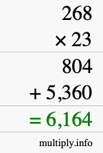 How to calculate 268 times 23 using long multiplication How to calculate 268 times 23 using long multiplication