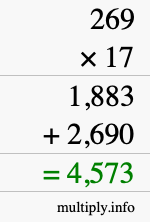 How to calculate 269 times 17 using long multiplication How to calculate 269 times 17 using long multiplication