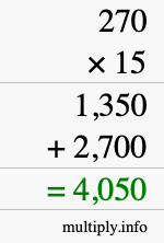 How to calculate 270 times 15 using long multiplication How to calculate 270 times 15 using long multiplication