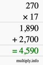 How to calculate 270 times 17 using long multiplication How to calculate 270 times 17 using long multiplication