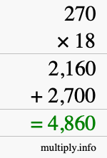 How to calculate 270 times 18 using long multiplication How to calculate 270 times 18 using long multiplication