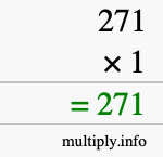 How to calculate 271 times 1 using long multiplication