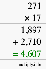 How to calculate 271 times 17 using long multiplication How to calculate 271 times 17 using long multiplication