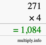 How to calculate 271 times 4 using long multiplication How to calculate 271 times 4 using long multiplication