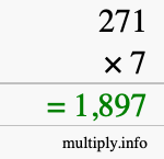 How to calculate 271 times 7 using long multiplication How to calculate 271 times 7 using long multiplication