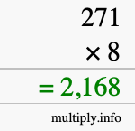 How to calculate 271 times 8 using long multiplication How to calculate 271 times 8 using long multiplication