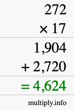 How to calculate 272 times 17 using long multiplication How to calculate 272 times 17 using long multiplication