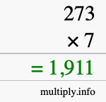How to calculate 273 times 7 using long multiplication How to calculate 273 times 7 using long multiplication