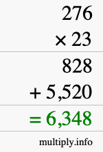 How to calculate 276 times 23 using long multiplication How to calculate 276 times 23 using long multiplication