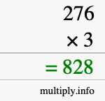 How to calculate 276 times 3 using long multiplication