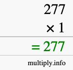 How to calculate 277 times 1 using long multiplication