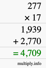 How to calculate 277 times 17 using long multiplication How to calculate 277 times 17 using long multiplication