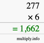 How to calculate 277 times 6 using long multiplication How to calculate 277 times 6 using long multiplication