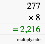 How to calculate 277 times 8 using long multiplication How to calculate 277 times 8 using long multiplication