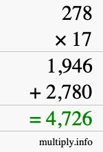 How to calculate 278 times 17 using long multiplication How to calculate 278 times 17 using long multiplication