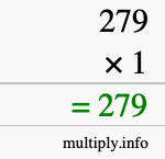 How to calculate 279 times 1 using long multiplication